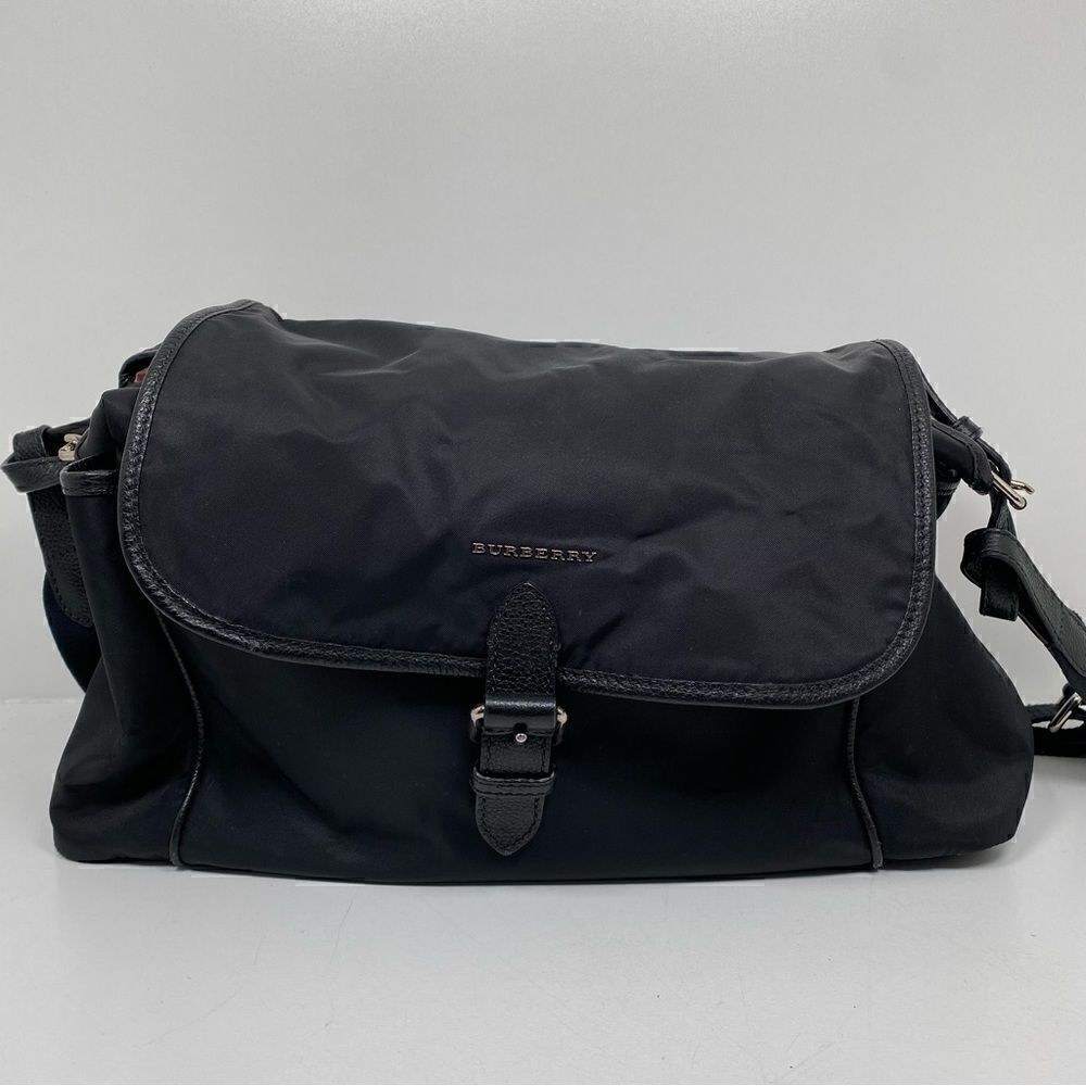 Burberry Flap Nylon Diaper Bag Black - Picture 1 of 15